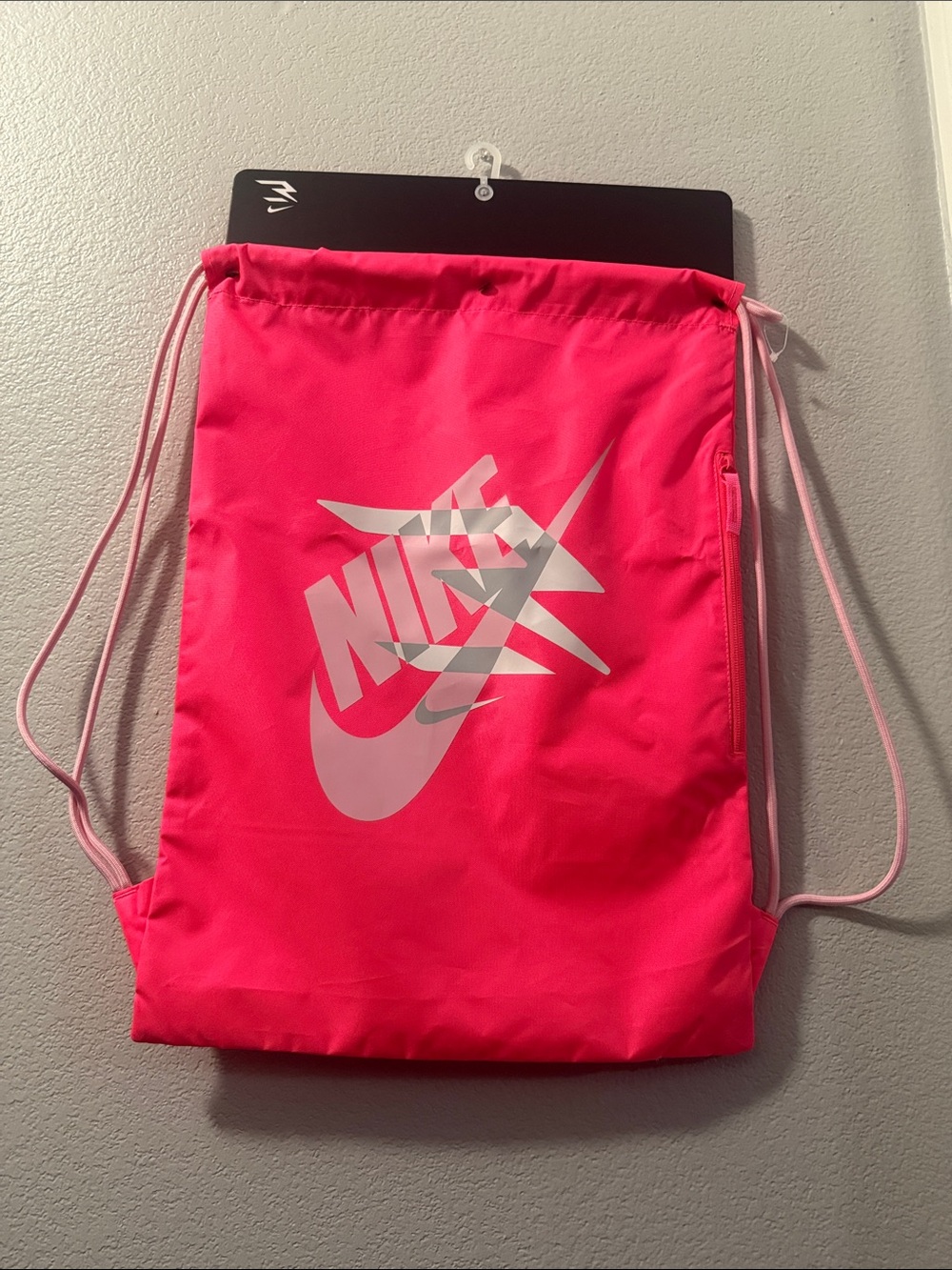 Nike Hot Pink Drawstring Backpack with White Logo